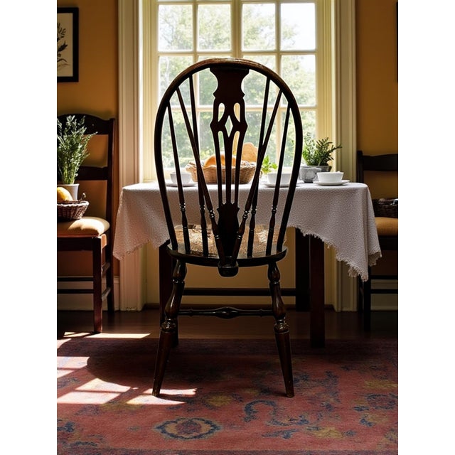 Antique 19th Century Windsor Side Chair- Rush Seat For Sale - Image 4 of 11