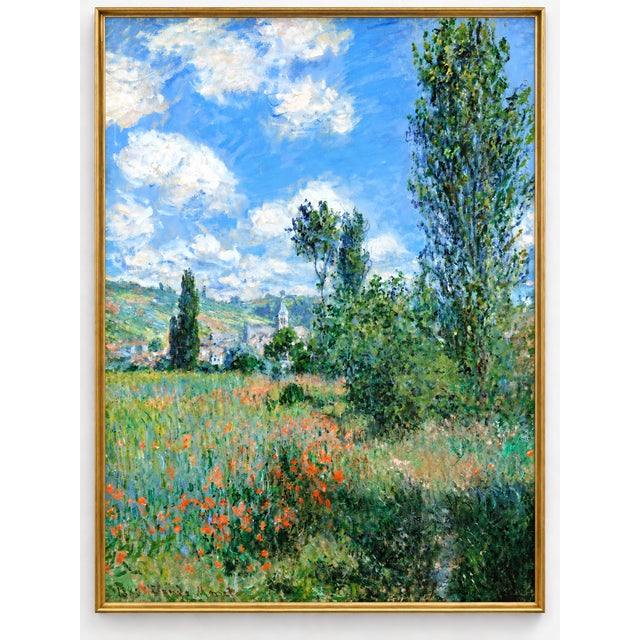 Bring French countryside charm to your home with this reproduction art print of Claude Monet’s View of Vétheuil (1880). A...