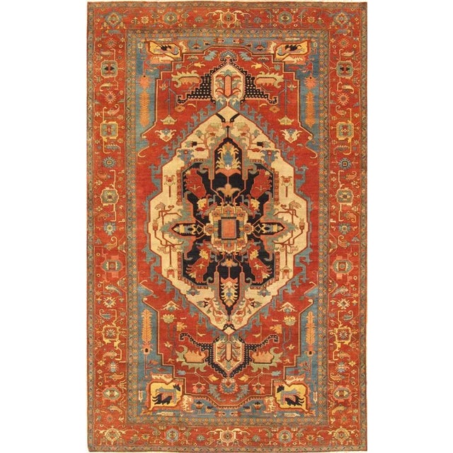 Transitional Pasargad Home Serapi Lamb's Wool Area Rug- 9′1″ × 11′11″ For Sale - Image 3 of 3