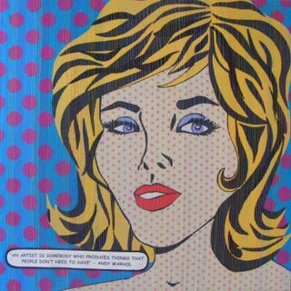 'Cover Girl 1' Fused Collage on Cotton Panel by Bethan Ash For Sale