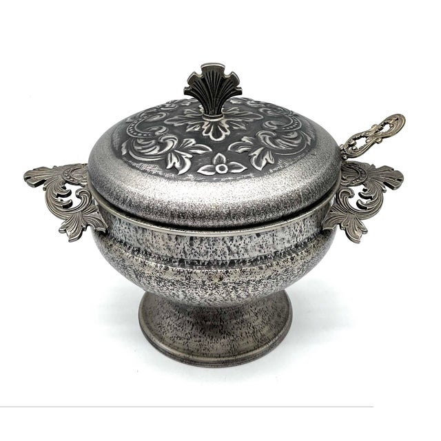 Large Tin Soup Tureen with Lid and Ladle from Pewter Mastad, Norway, 1950s, Set of 2 For Sale - Image 3 of 18