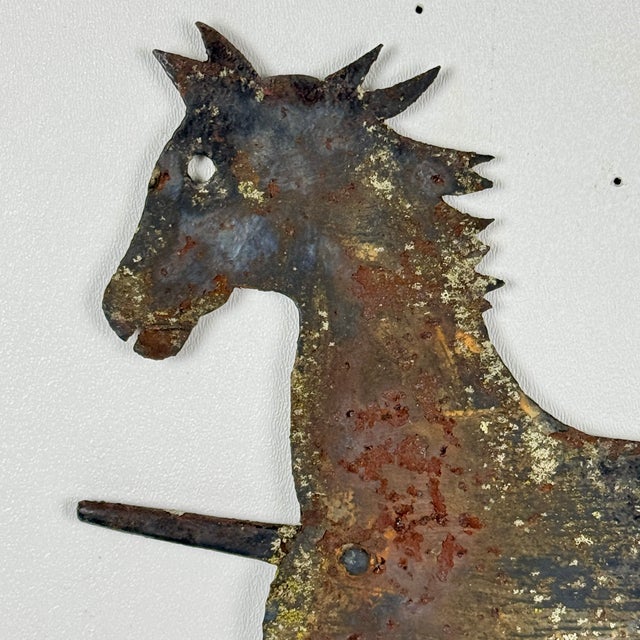 Late 19th Century 19th Century Salvaged Sheet Metal Weathervane Horse & Carriage For Sale - Image 5 of 12