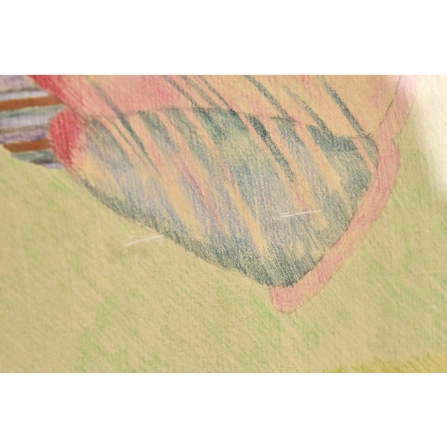Drawing/Sketching Materials Vintage Abstract Colored Pencil Drawing “Swimming Jello Molds” For Sale - Image 7 of 12