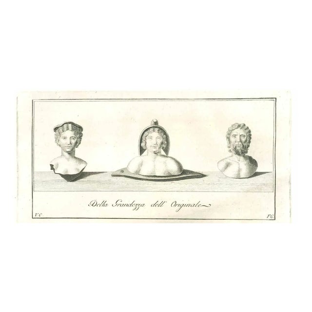 Vincenzo Campana, Ancient Roman Statue, Original Etching, 18th-Century For Sale