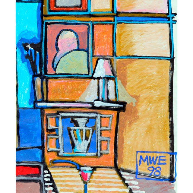 Late 20th Century Abstract -- Two Figures and Interior by Michael Eggleston For Sale - Image 4 of 5