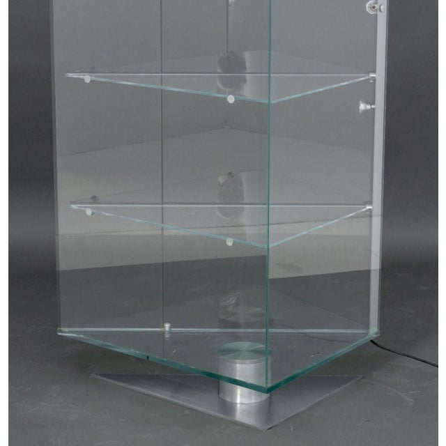 Modern Metal & Glass Illuminated Display Shelf For Sale - Image 12 of 14