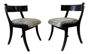 Vintage Pair of Klismos Wood Chairs
