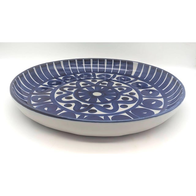 Moroccan Vintage Dansk "Arabesque" Glazed Stoneware Round Serving Platter For Sale - Image 3 of 10