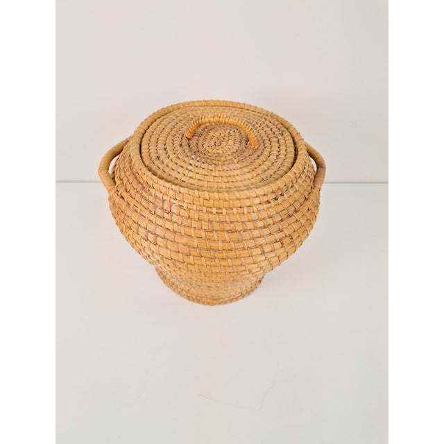 Vintage Rush Snake Charmer Lidded Basket, 1960 For Sale - Image 3 of 8