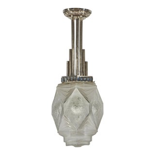 French Art Deco Pendant Light by Jean Gauthier Ejg 1930 France For Sale