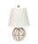 A charming,faux bamboo ball lamp. Features a glossy white ceramic vase with applied matte faux bamboo detailing with in...