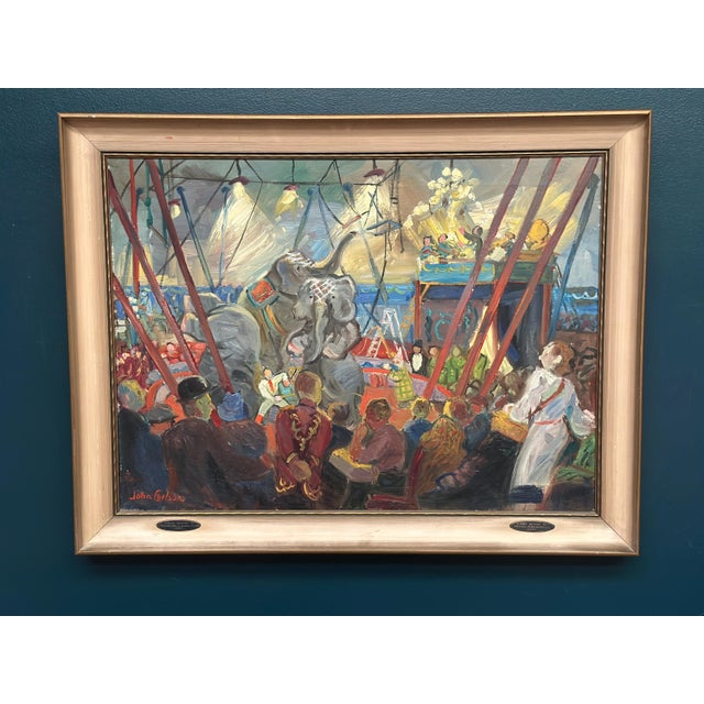 John Carlsson, Cirkus Scott, 1950s, Oil on Canvas, Framed For Sale - Image 11 of 18