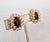 Mid-Century Modern Vintage 1950s Signed Hattie Carnegie Cabochon Faux-Garnet & Faux-Pearl Dangles Clip Earrings-2 Pieces For Sale - Image 3 of 7