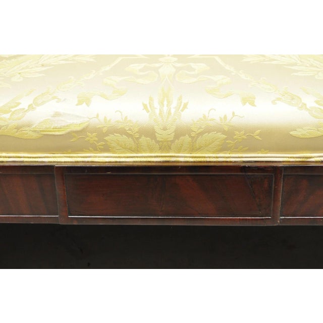 Antique American Empire Neoclassical Carved Mahogany Sofa With Gold Fabric For Sale - Image 16 of 18