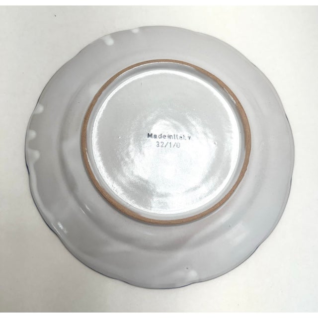 Rustic Solimene Vietri Sul Mane Italy Blu Chicken Ceramic Vintage Plate, Platter For Sale - Image 3 of 10