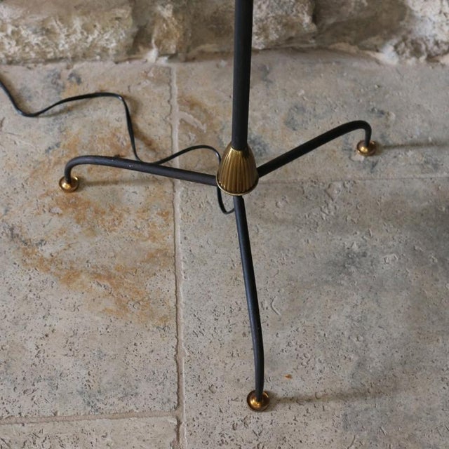 1920s Large Vintage French Art Deco Floor Lamp in Metal and Opaline Glass, France, 1920 For Sale - Image 5 of 12