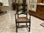 Antique Art Nouveau Ladderback Black Dining Side Desk Hall Arm Chair W/Cane Seat 41“ Tall For Sale - Image 9 of 9