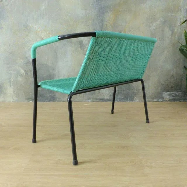 Vintage Green Bench & Chairs, 1960s, Set of 3 For Sale - Image 9 of 18