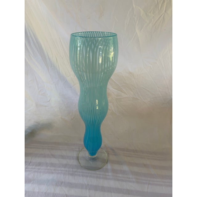 Vintage Murano Striped Glass Vase by Federico Scarpa For Sale - Image 4 of 5
