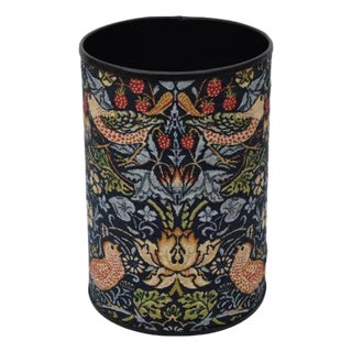 Strawberry Thief Navy Waste Bin For Sale