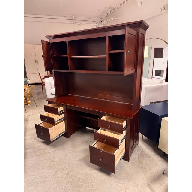 2010s Stuart David Desk + Hutch For Sale - Image 5 of 12