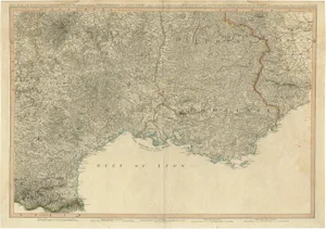 Large Format Antique Map of Southeastern France, 1799