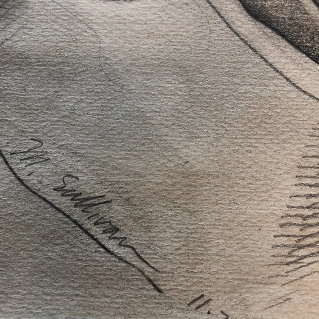 Large Original pencil on paper Signed bottom left 21.5 x 31 Overall size is 29.5 x 39.5 (some dings in original frame