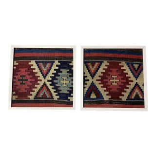 Pair of 19 Century Handwoven Antique Textile Wall Hanging For Sale