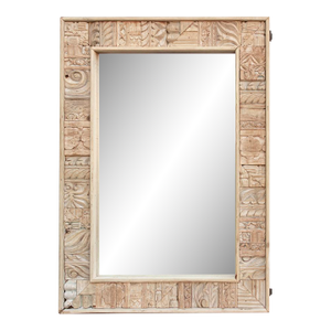 Rustic Bohemian Bleached Wood Mirror