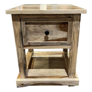Larvik Single Drawer Rustic Minimalist Wood Nightstand For Sale