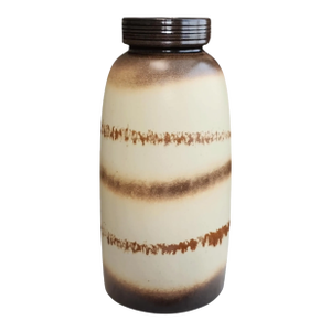 1940s Scheurich Keramik 553-38 Large Striped Floor Vase