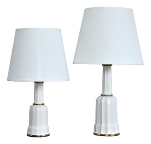 Danish Heiberg Table Lamps in Porcelain from Søholm, 1940s, Set of 2
