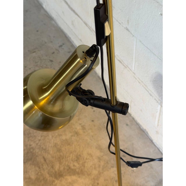 Mid 20th Century Mid-Century Modern Hamalux Gold Standing Lamp Metal For Sale In Los Angeles - Image 6 of 12