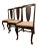 Queen Anne Arts & Crafts Queen Anne Style Oak and Lee Jofa Linen Dining Chairs, Set of 3 For Sale - Image 3 of 13