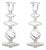 Clear Swirl Glass Candlestick, Medium, Set of 2 For Sale