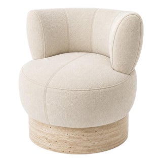 Rab Chair in Wool and Travertine by Christophe Perichon For Sale