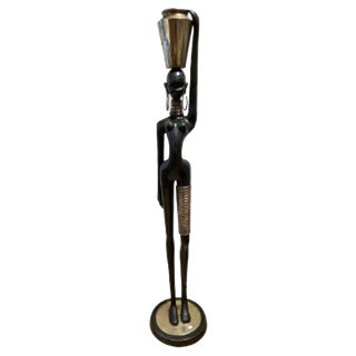 Bronze of a Nude African Lady Carrying Water in the style of Karl Hagenauer, 1970s For Sale