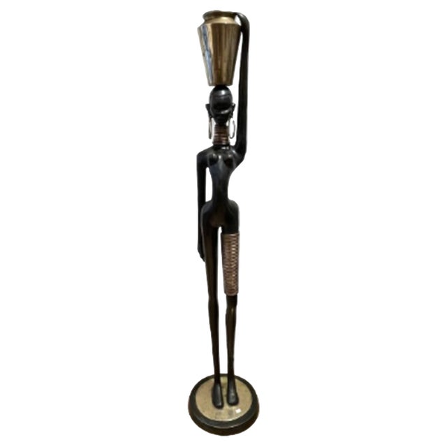 Bronze of a Nude African Lady Carrying Water in the style of Karl Hagenauer, 1970s For Sale