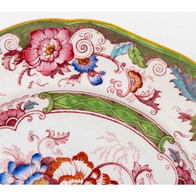 English Set of Eight Royal Cauldon for Stern Bros. "Bentick" Ceramic Plates For Sale - Image 3 of 6