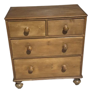 Antique Pine Two Over Two Drawers - Chest of Drawers From England