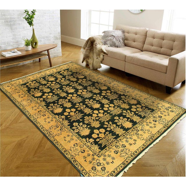 2000 - 2009 Early 21st Century Fine Hand Knotted Agra Rug For Sale - Image 5 of 5
