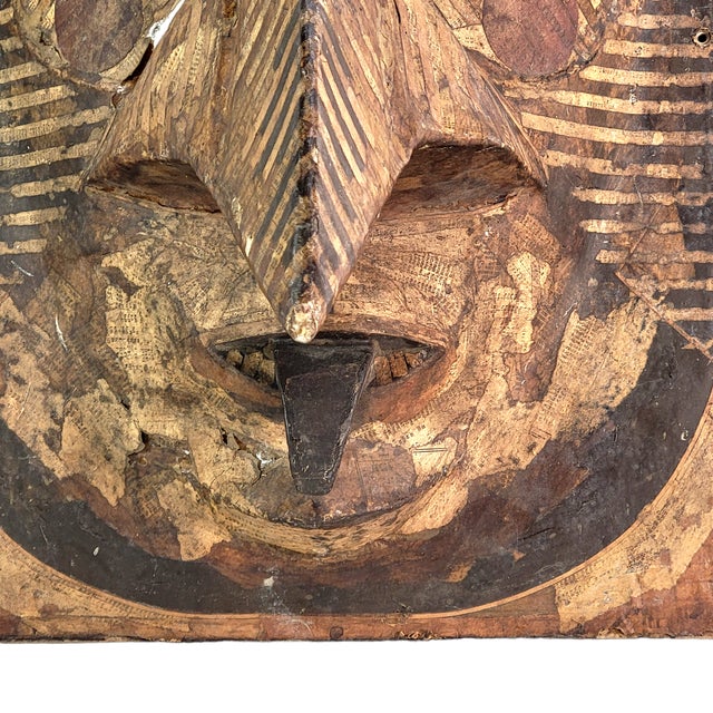 1970s American Brutalist Cubist Paper Mache Mask Wall Sculpture For Sale - Image 9 of 13