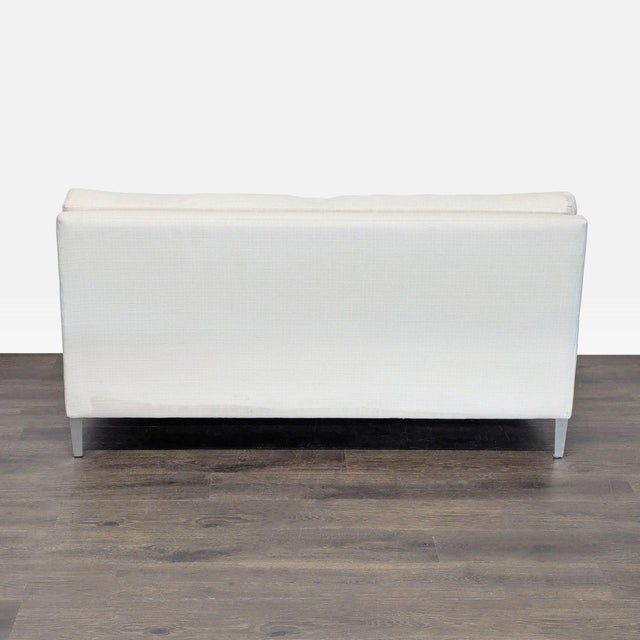 2010s Cb2 Cielo Modern White Upholstered Loveseat For Sale - Image 5 of 8