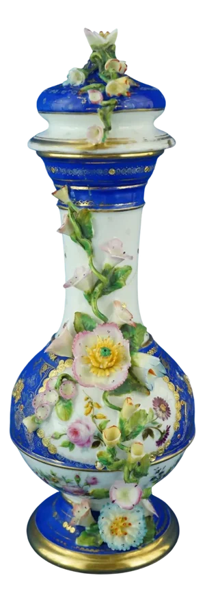 Antique French Potiche Vase with Porcelain Lid, 1844