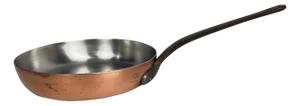 Early 20th Century French Copper Skillet 9 Inch Marked Metaux Ouvres France