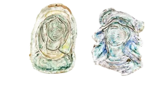 French Terracotta Bas Relief, 1950s, Set of 2