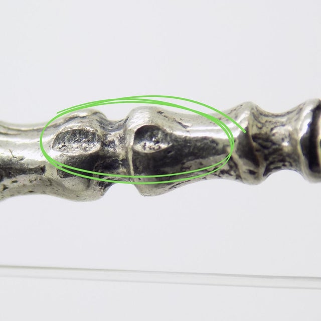 Vintage Italian Handmade Silver and Nylon Harp Miniature, 1970s For Sale - Image 6 of 10
