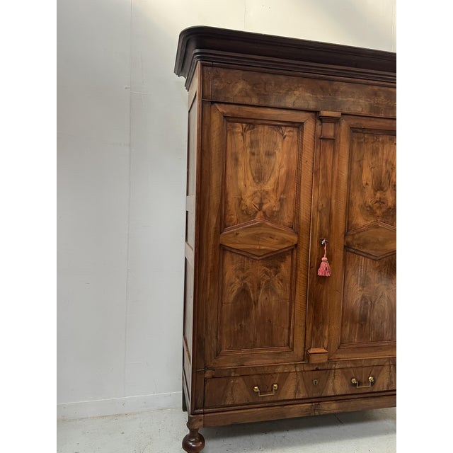 Brown Napoleon III Style Wardrobe in Walnut, 1800s For Sale - Image 8 of 18