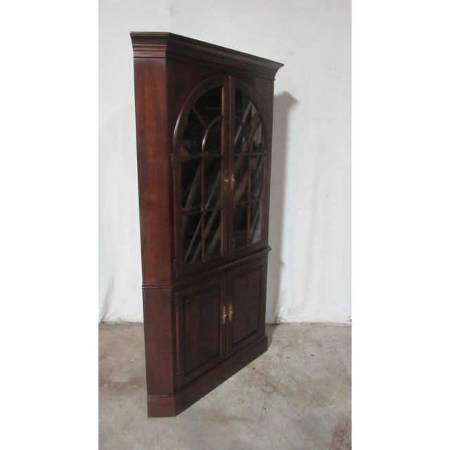 Wood 1980s Ethan Allen Georgian Court Corner Cabinet Cherry Finish 225 For Sale - Image 7 of 9