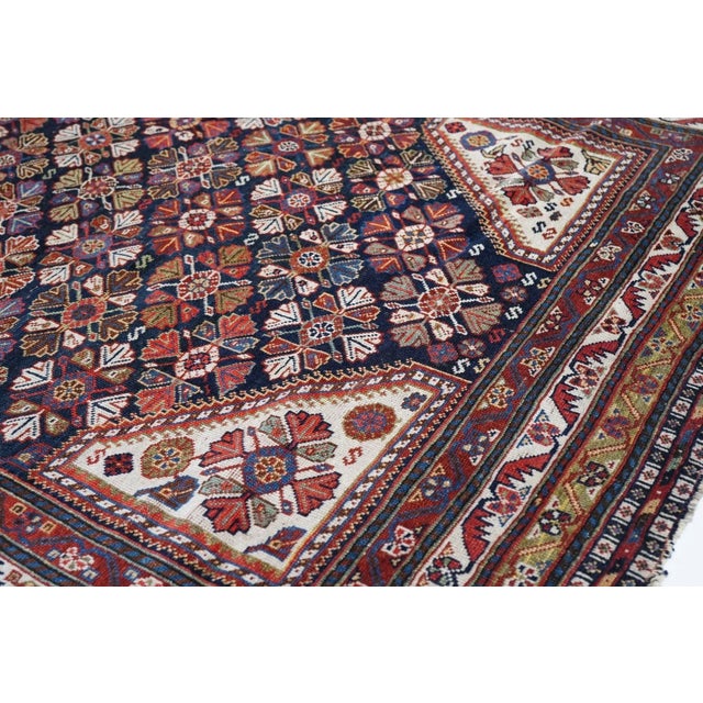 Textile Antique Qashqai Rug 4'6'' x 8'2'' For Sale - Image 7 of 11